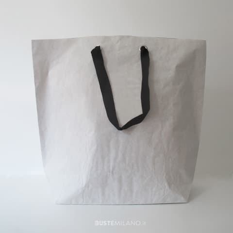 shopper-carta-cemento-bianco-risvolto-interno-manici-nastro-colorato-bustemilano