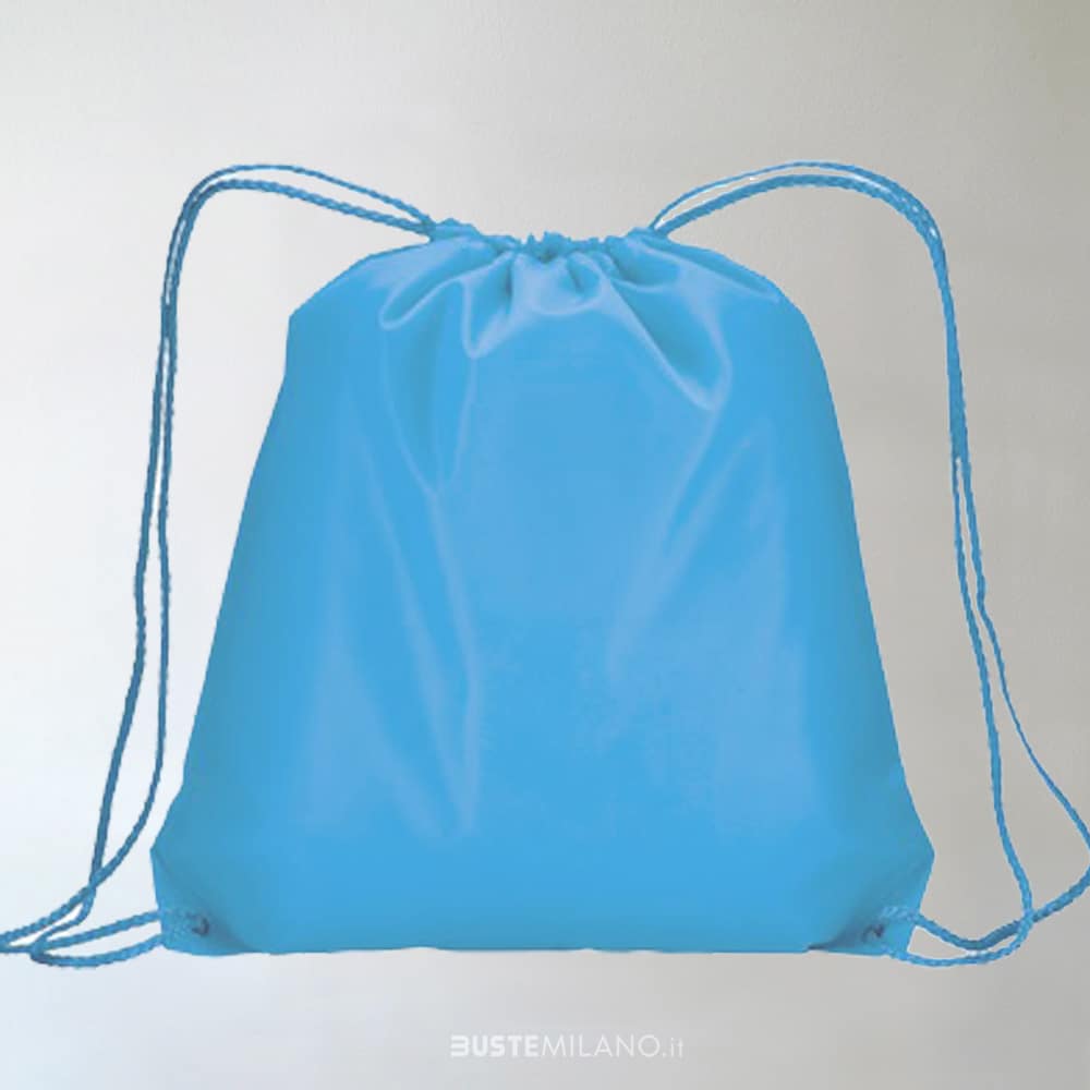 sacche zaini poliestere azzurro N2 bustemilano