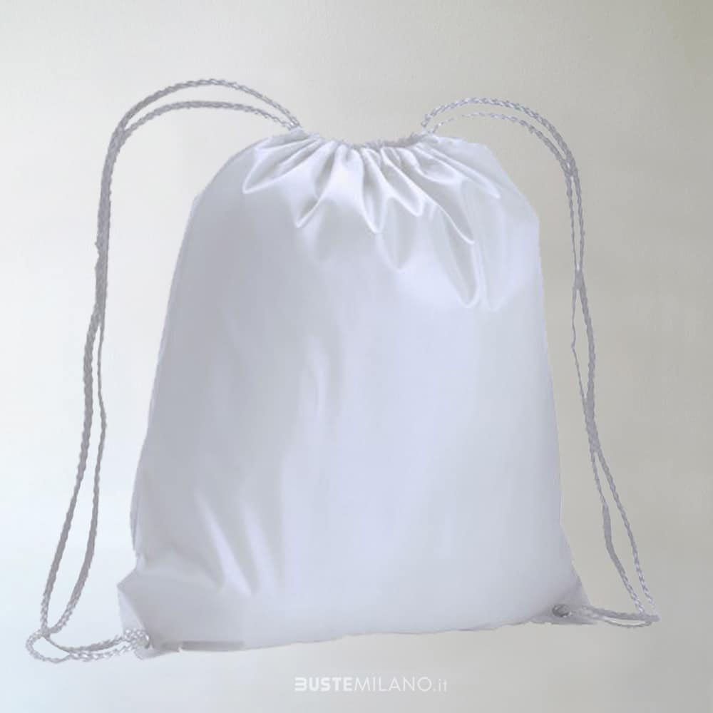 sacche zaini poliestere bianco N2 bustemilano