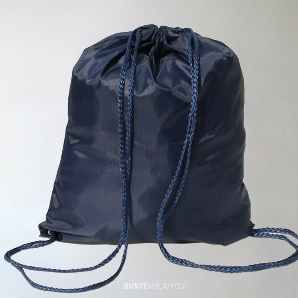 sacca zaino poliestere blu scuro N2 bustemilano