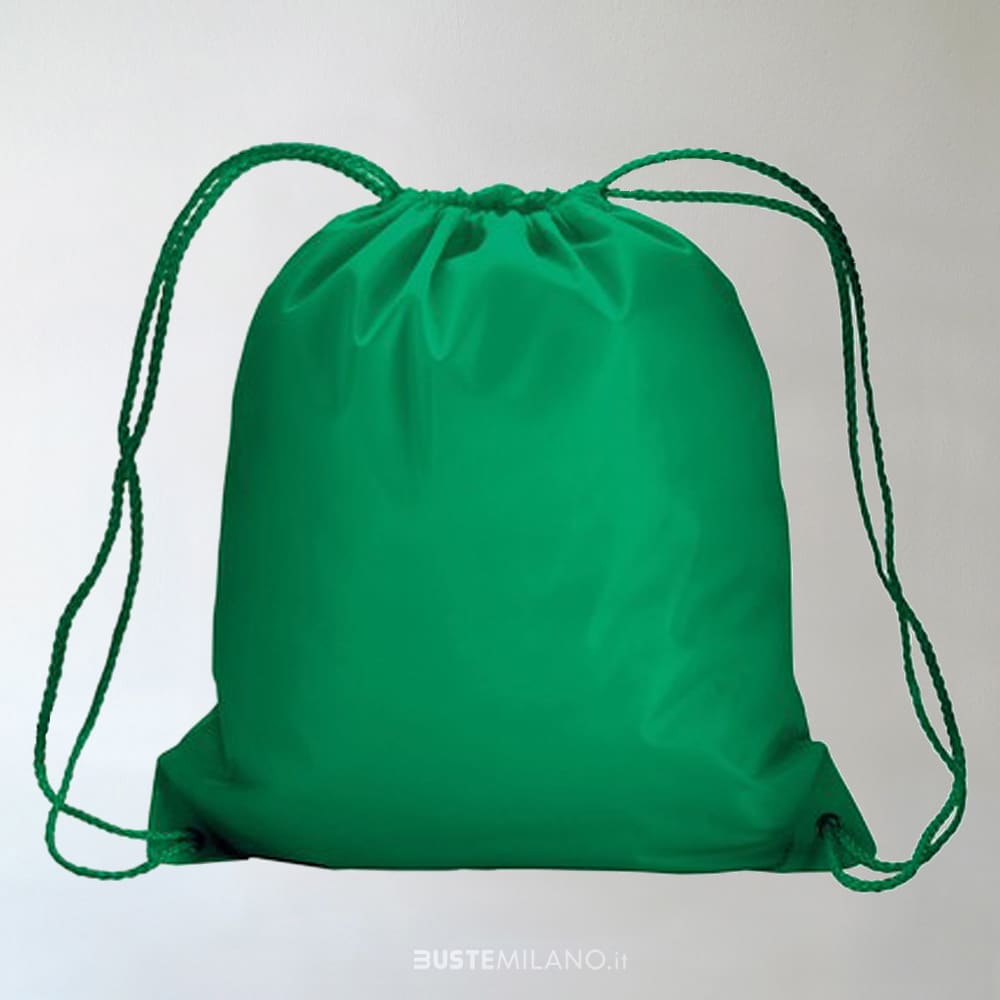 sacche zaini poliestere verde N2 bustemilano